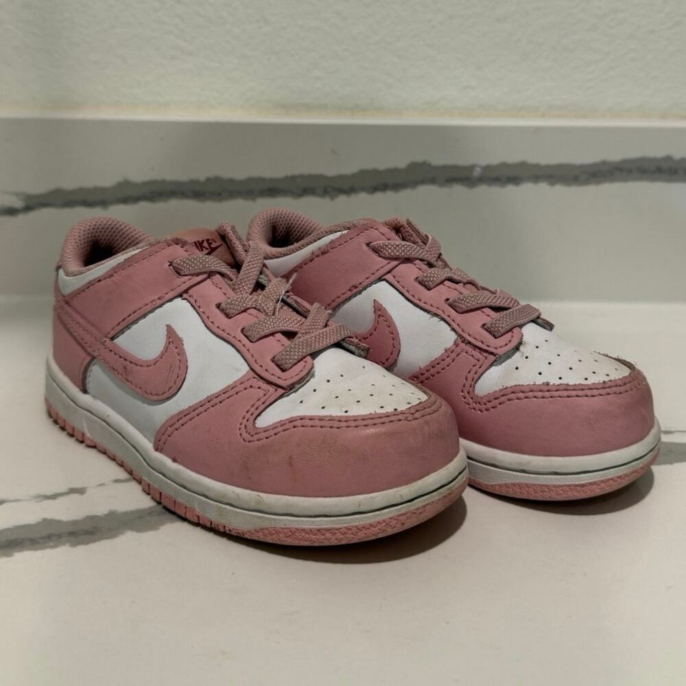 Nike Dunk Low TD Size 9C Pink Foam White Toddler Girls Casual Shoes Sneakers 9C
